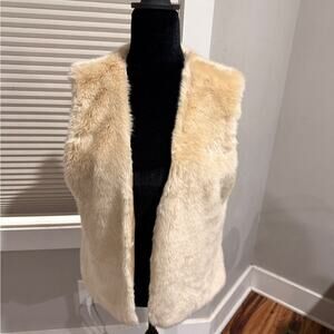 BCBGeneration Cream Faux Fur Vest